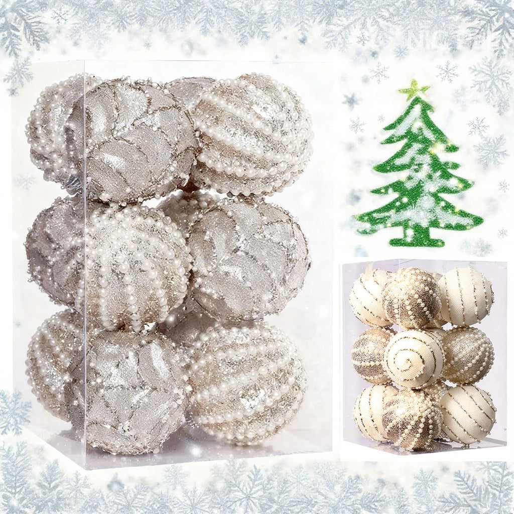 12pcs Christmas Balls Shatterproof Christmas Tree Hanging Ornaments Foam Xmas Balls Set Home living Room Christams Decoration